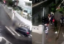 Veja Vídeo – Homem é atropelado e arremessado para dentro de canal em Santos (SP); veja