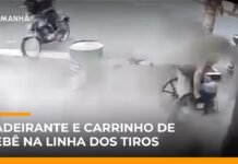 Veja Vídeo – Tiros em frente a bar quase atingem cadeirante e bebê em MG; veja