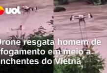 Veja Vídeo – Drone resgata homem de afogamento em meio a uma das piores enchentes do Vietnã; veja