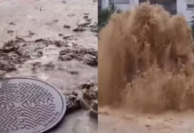 Veja Vídeo – Que nojo! Esgoto jorra de bueiros e causa horror a moradores na Espanha; veja