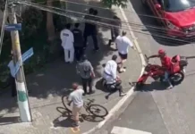 Veja Vídeo – Professores e alunos de academia imobilizam dupla que tentava roubar moto em SP; veja