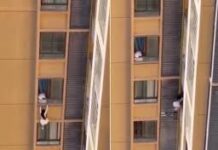 Veja Vídeo de ‘amante’ fugindo pela janela no 10º andar de prédio viraliza na China; veja