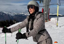 Graciele Lacerda se aventura na neve e esquia pela primeira vez na Suíça: ‘Sim’