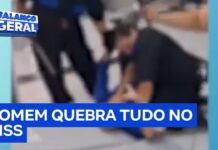 Veja Vídeo – Segurado quebra computadores e vidraças do INSS em surto de fúria; veja