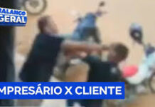 Veja Vídeo – Empresário e cliente perdem o controle e partem para a briga após discussão em loja