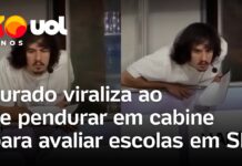 Veja Vídeo – Carnaval em SP: jurado viraliza ao se pendurar em cabine para avaliar escolas no Anhembi