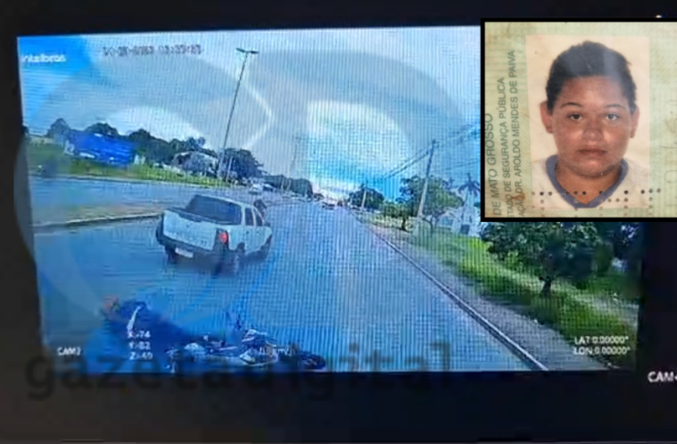 Câmera flagra momento em que motociclista é fechada por picape e morre atropelada por caminhão