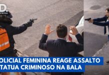 Veja Vídeo – Policial feminina reage a assalto e surpreende criminoso em frente a residência; veja