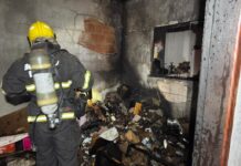 Corpo de Bombeiros combate incêndio em residência em Lucas do Rio Verde