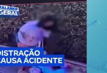 Veja Vídeo – Bebê de 1 ano se machuca após babá se distrair com celular durante passeio; veja