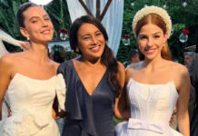 Dira Paes mostra bastidores de casamento duplo de Três Graças: ‘Celebração dupla’