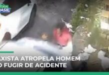 Veja Vídeo – Taxista em fuga atropela homem no acostamento e tem carro apreendido em BH