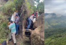 Veja Vídeo – Mulher fica ferida ao escorregar em pico a mais de 1,2 mil metros de altura; veja