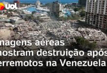 Veja Vídeo – Imagens aéreas mostram prédios destruídos e buscas por sobreviventes após terremotos na Venezuela