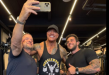 Veja Vídeo – ‘The Rock’ Dwayne Johnson treina em academia no Humaitá em passagem pelo RJ