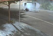 Veja Vídeo – Motor de carro se solta e é arremessado para o meio da rua após batida no PR; veja