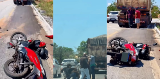 Motociclista morre ao bater na traseira de carreta em serra