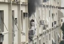 Veja Vídeo – Mulher fica pendurada para escapar de incêndio em prédio da Zona Sul do Rio; veja