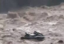Veja Vídeo – Piloto de jet ski é lançado na água e luta contra correnteza em rio de SP; veja
