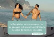 Veja Vídeo – Susto! Influencer socorre esposa grávida após ela se engasgar; veja